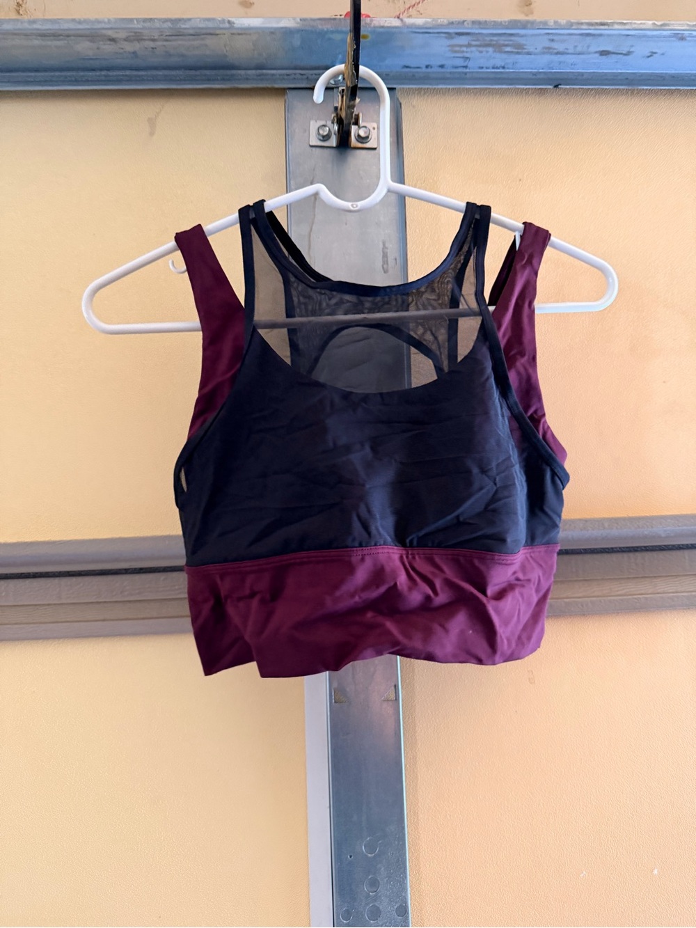 lululemon athletica Two-Tone Sports Bra in Black & Plum